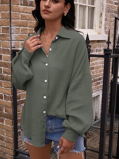 Womens Fall Fashion Jacket Long Sleeve Work Blouses Tops - Image 3