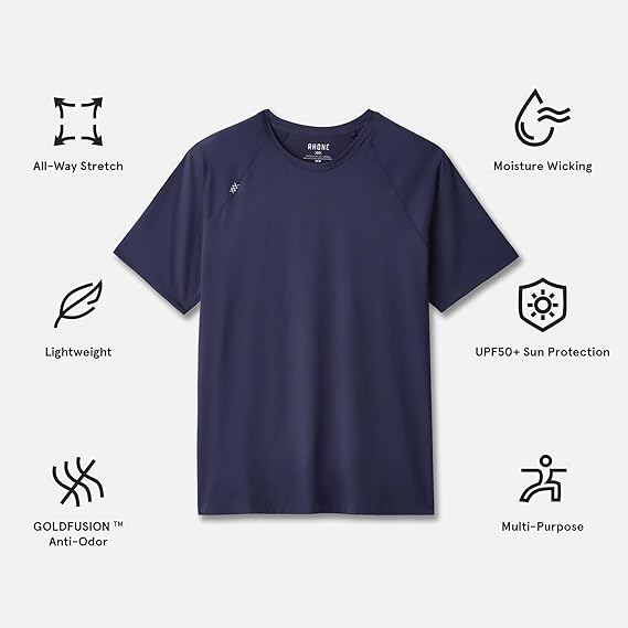 Navy Quick Dry Mens Gym Shirts - Image 3